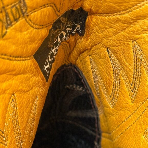 Vtg Nocona Leather Western Cowgirl Boots flame Stitching S 71/2 Rodeo chore USA - Picture 13 of 16